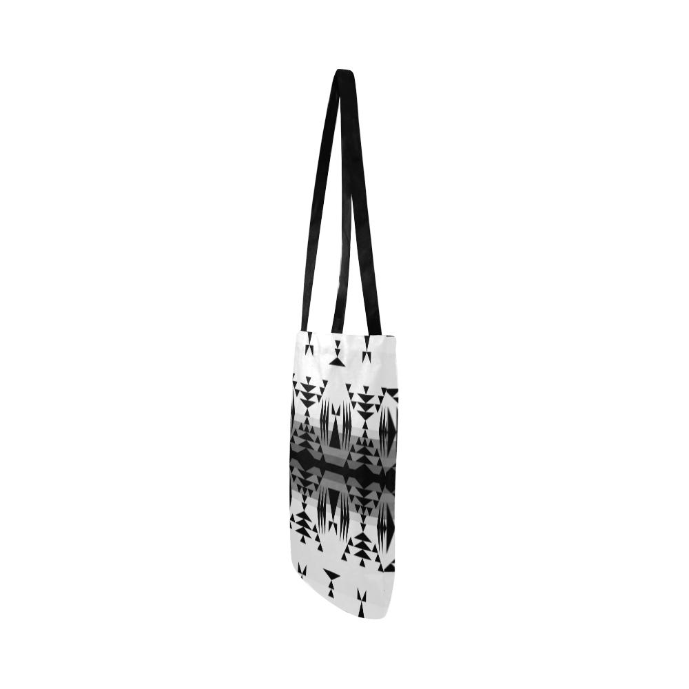 Between the Mountains White and Black Reusable Shopping Bag Model 1660 (Two sides) Shopping Tote Bag (1660) e-joyer 