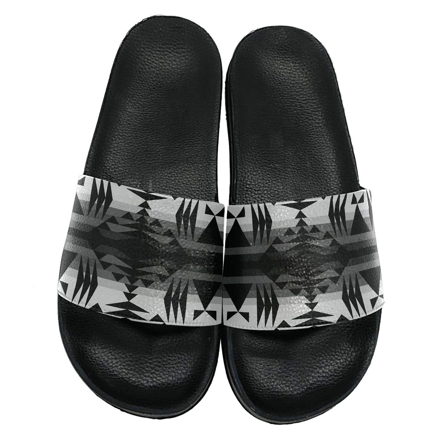 Between the Mountains White and Black Slide Sandals 49 Dzine 