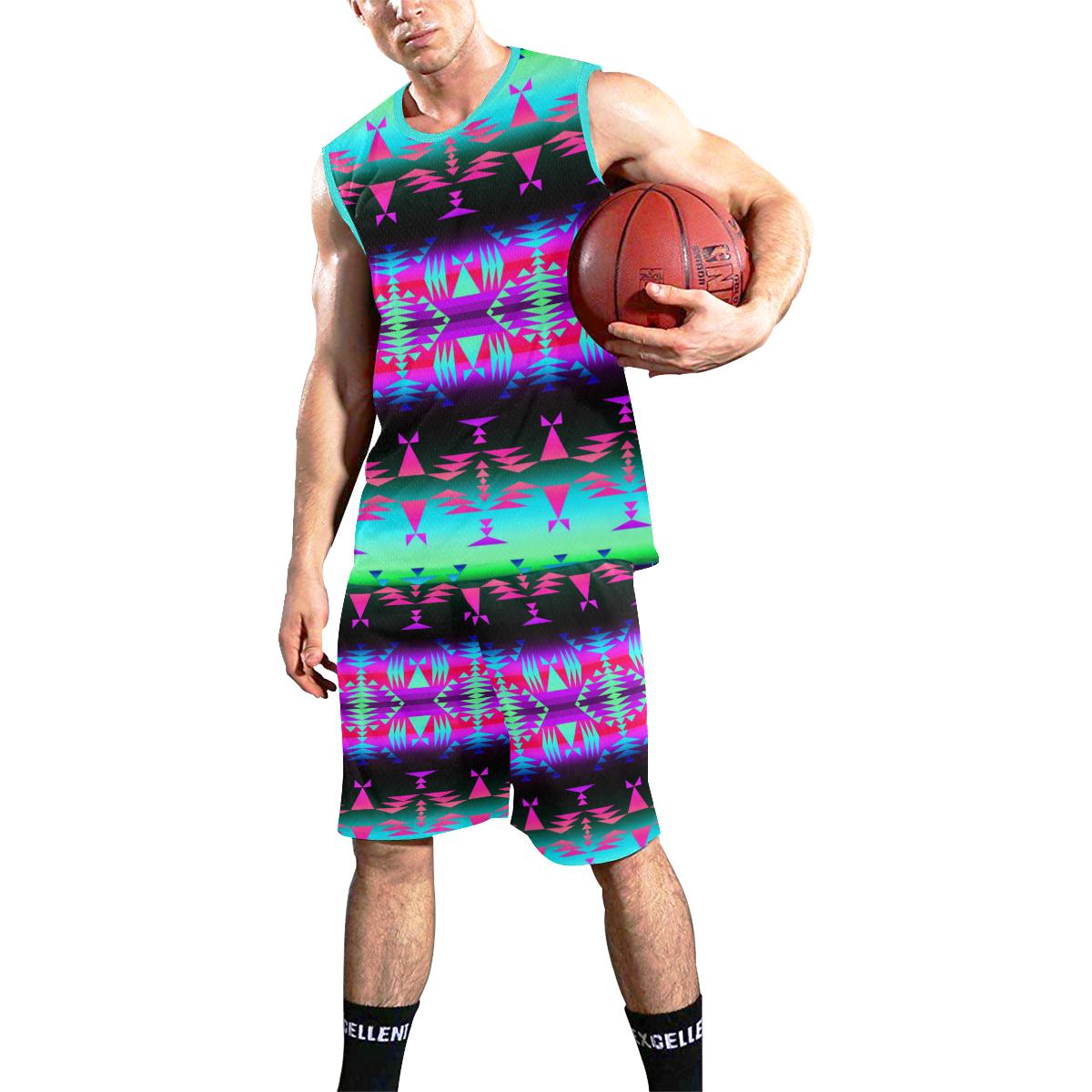 Between the Rocky Mountains All Over Print Basketball Uniform Basketball Uniform e-joyer 