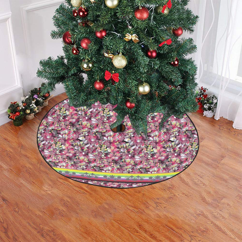 Culture in Nature Maroon Christmas Tree Skirt 47" x 47"