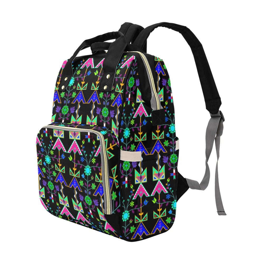 Itaopi Black Pink Multi-Function Diaper Backpack/Diaper Bag