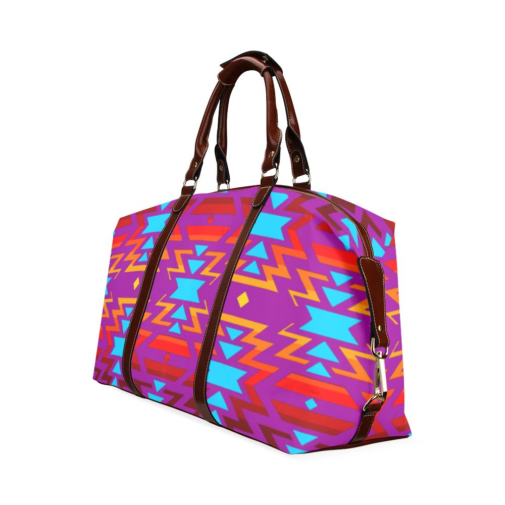 Big Pattern Fire Colors and Sky Moon Shadow Classic Travel Bag (Model 1643) Remake Classic Travel Bags (1643) e-joyer 