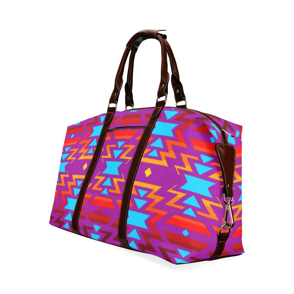Big Pattern Fire Colors and Sky Moon Shadow Classic Travel Bag (Model 1643) Remake Classic Travel Bags (1643) e-joyer 