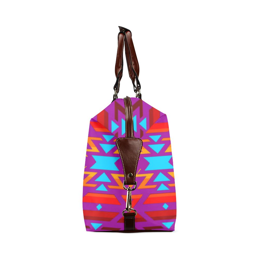 Big Pattern Fire Colors and Sky Moon Shadow Classic Travel Bag (Model 1643) Remake Classic Travel Bags (1643) e-joyer 