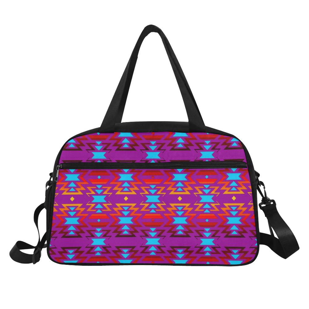 Big Pattern Fire Colors and Sky Moon Shadow Weekend Travel Bag (Model 1671) Weekend Travel Bag (1671) e-joyer 