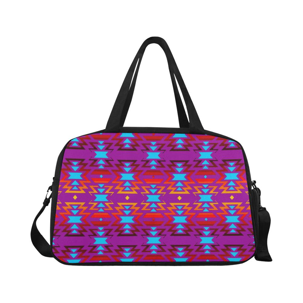 Big Pattern Fire Colors and Sky Moon Shadow Weekend Travel Bag (Model 1671) Weekend Travel Bag (1671) e-joyer 