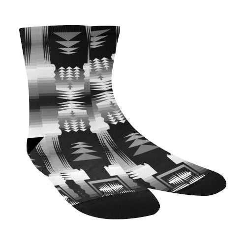 Black and White Fire and Sky Crew Socks Crew Socks e-joyer 