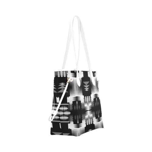 Black and White Sage Clover Canvas Tote Bag (Model 1661) Clover Canvas Tote Bag (1661) e-joyer 