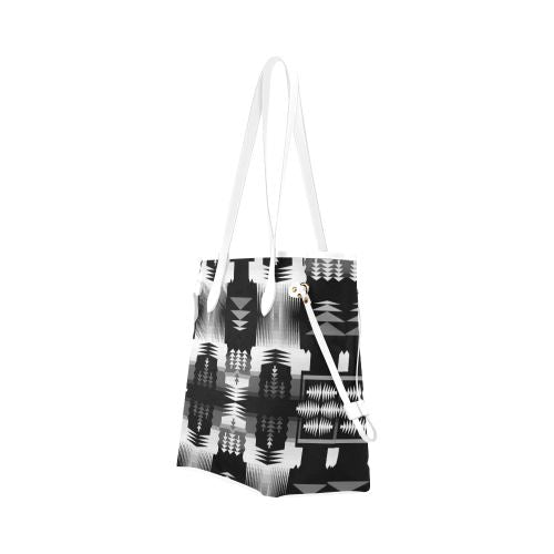 Black and White Sage Clover Canvas Tote Bag (Model 1661) Clover Canvas Tote Bag (1661) e-joyer 