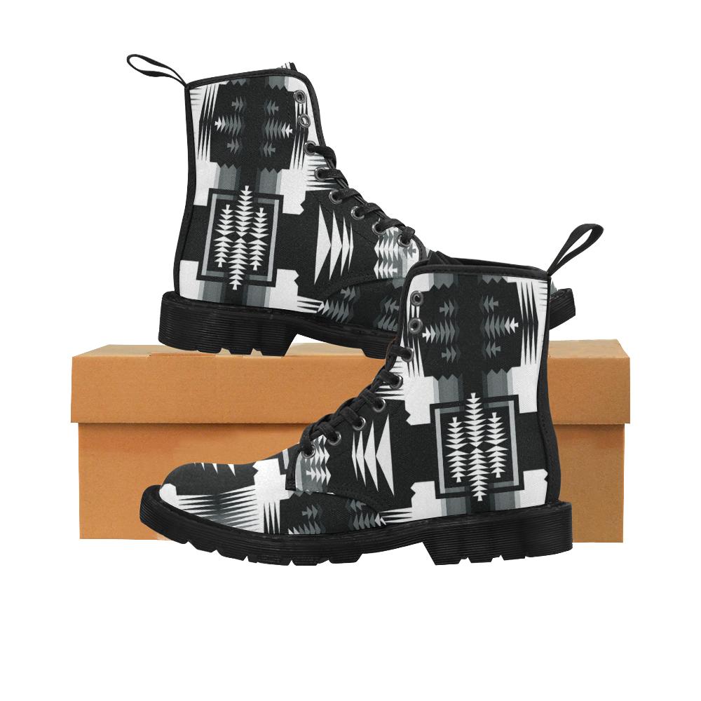 Black and White Sage II Boots for Men (Black) (Model 1203H) Martin Boots for Men (Black) (1203H) e-joyer 