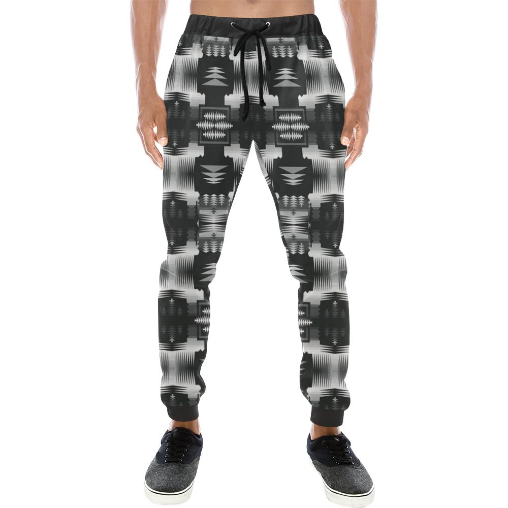 Black and White Sage Men's All Over Print Sweatpants (Model L11) Men's All Over Print Sweatpants (L11) e-joyer 