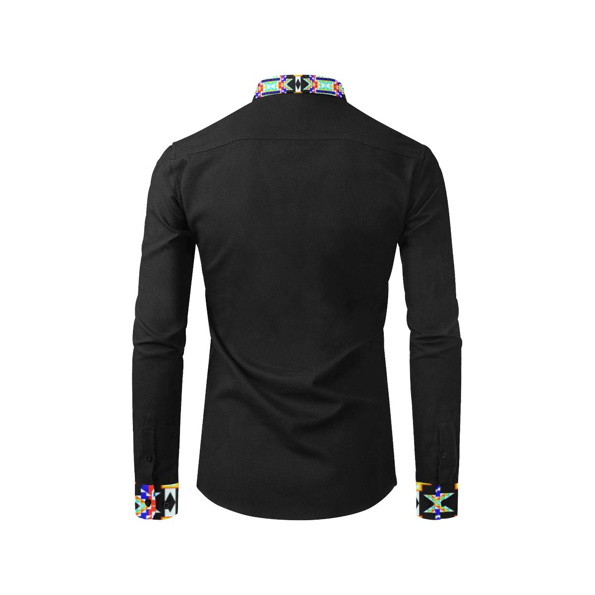 Black Blanket Strip II Men's All Over Print Casual Dress Shirt (Model T61) Men's Dress Shirt (T61) e-joyer 