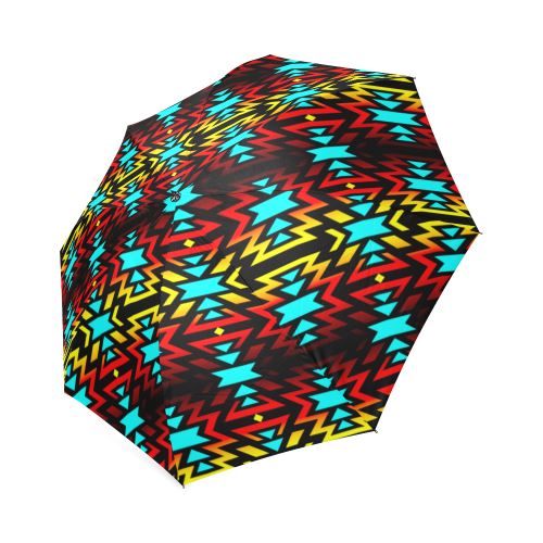 Black Fire and Sky Foldable Umbrella Foldable Umbrella e-joyer 