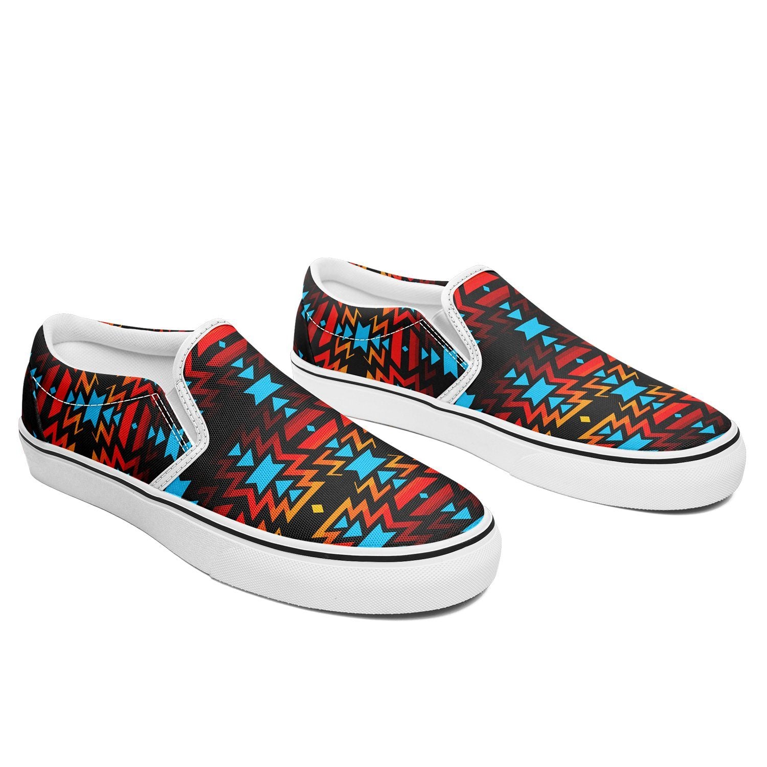 Black Fire and Sky Otoyimm Canvas Slip On Shoes 49 Dzine 