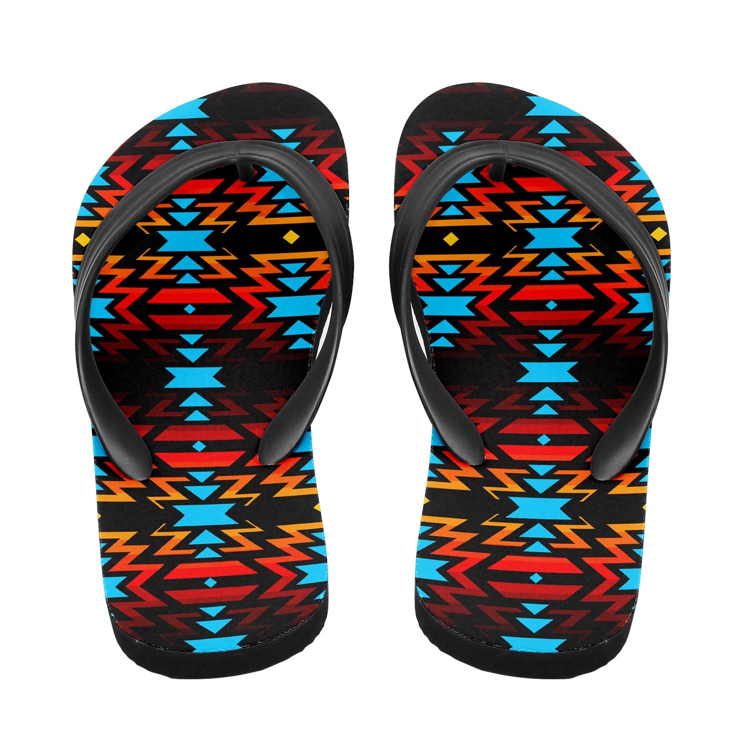 Black Fire and Turquoise Flip Flops 49 Dzine 