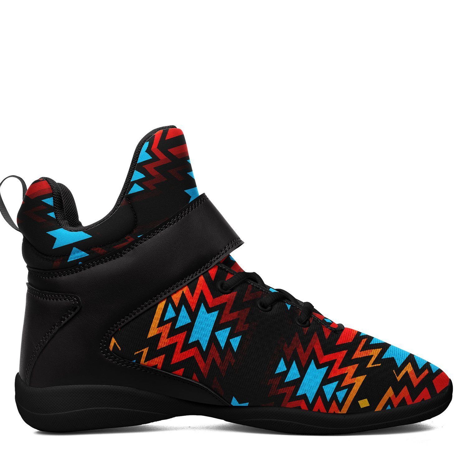 Black Fire and Turquoise Kid's Ipottaa Basketball / Sport High Top Shoes 49 Dzine 