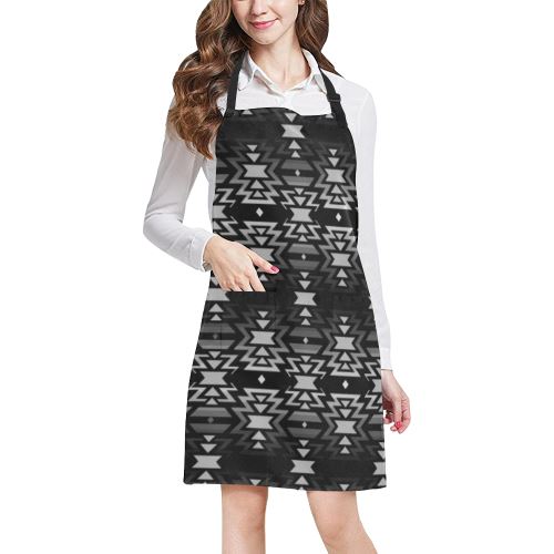 Black Fire Black and Gray All Over Print Apron All Over Print Apron e-joyer 