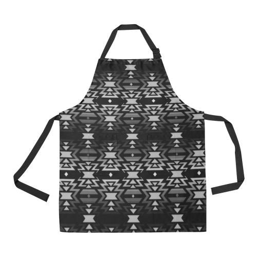 Black Fire Black and Gray All Over Print Apron All Over Print Apron e-joyer 