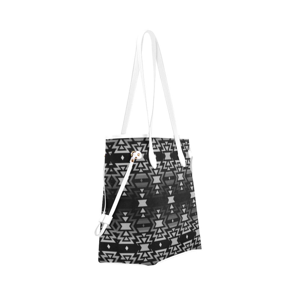 Black Fire Black and Gray Clover Canvas Tote Bag (Model 1661) Clover Canvas Tote Bag (1661) e-joyer 