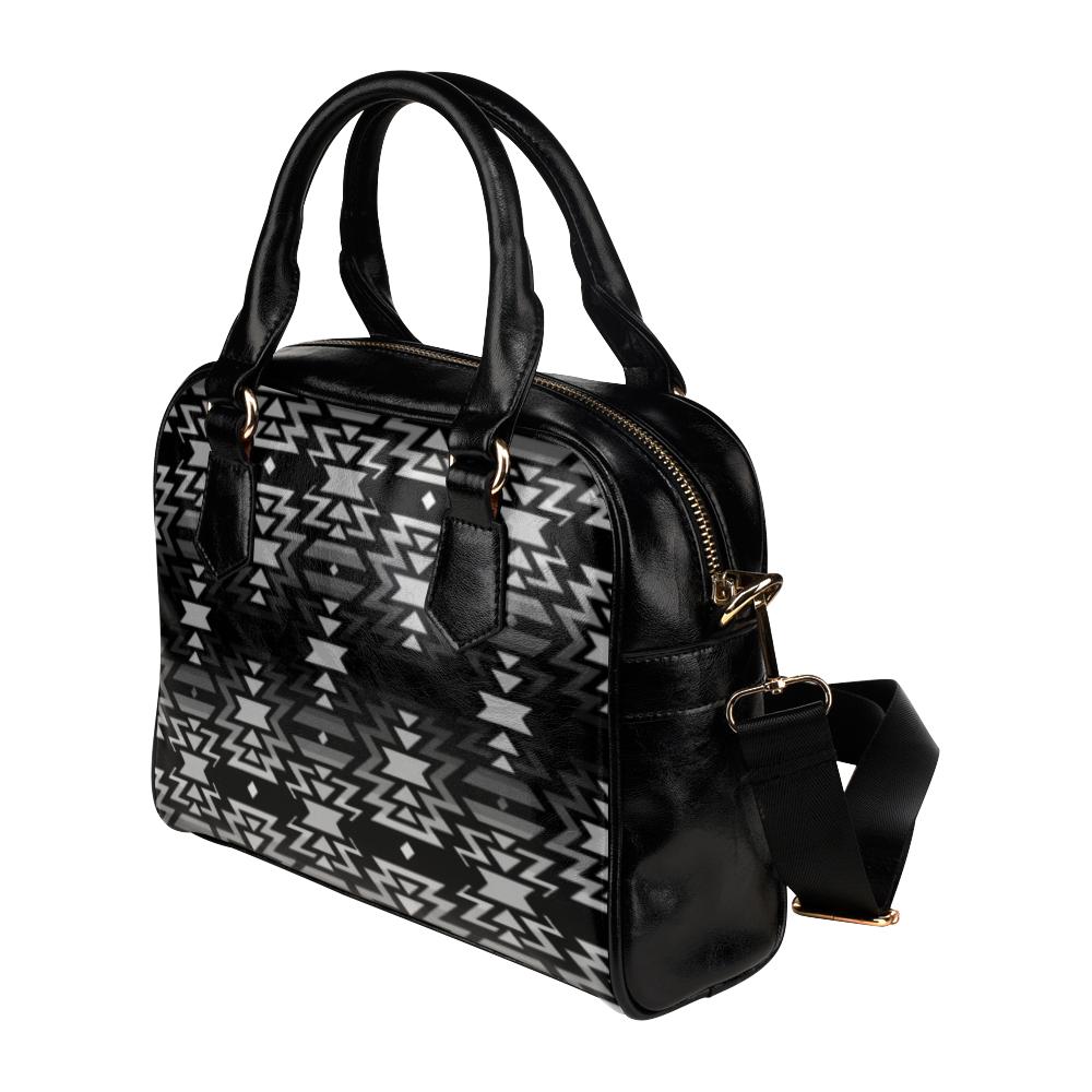 Black Fire Black and Gray Shoulder Handbag (Model 1634) Shoulder Handbags (1634) e-joyer 
