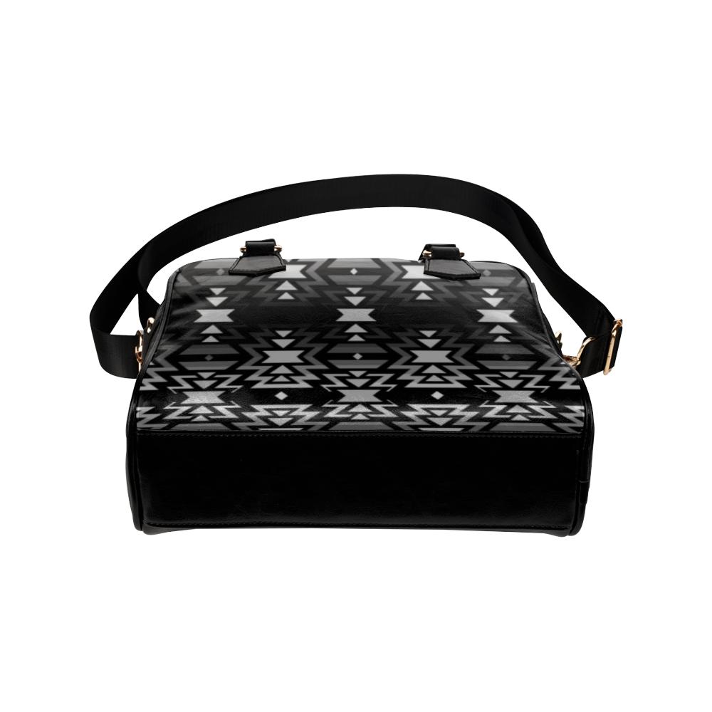 Black Fire Black and Gray Shoulder Handbag (Model 1634) Shoulder Handbags (1634) e-joyer 
