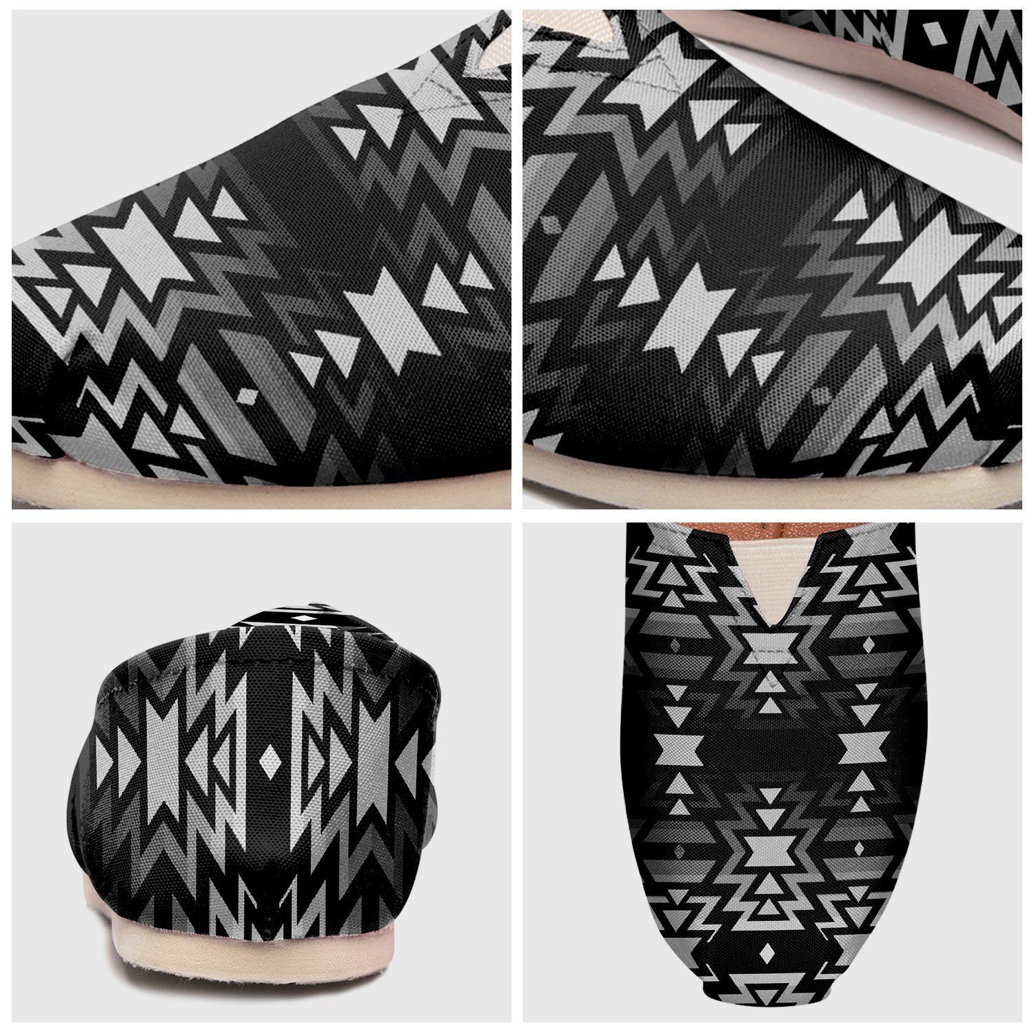 Black Fire Black and White Casual Unisex Slip On Shoe Herman 