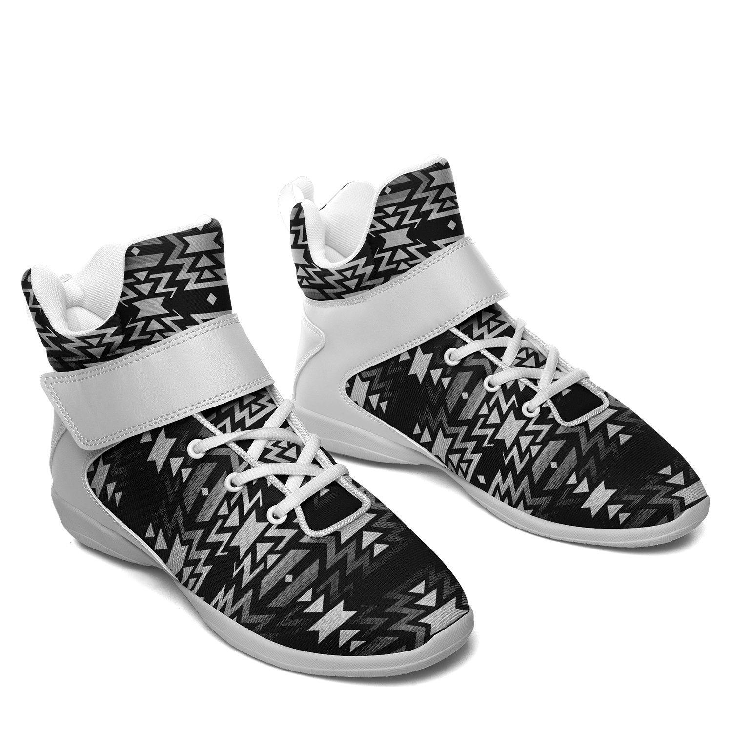 Black Fire Black and White Ipottaa Basketball / Sport High Top Shoes - White Sole 49 Dzine 