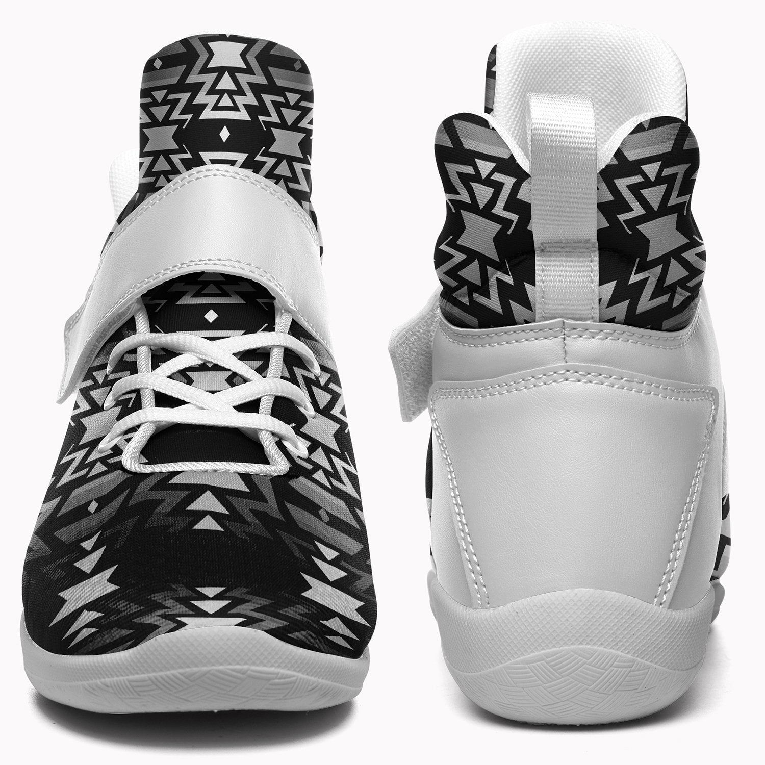 Black Fire Black and White Ipottaa Basketball / Sport High Top Shoes - White Sole 49 Dzine 