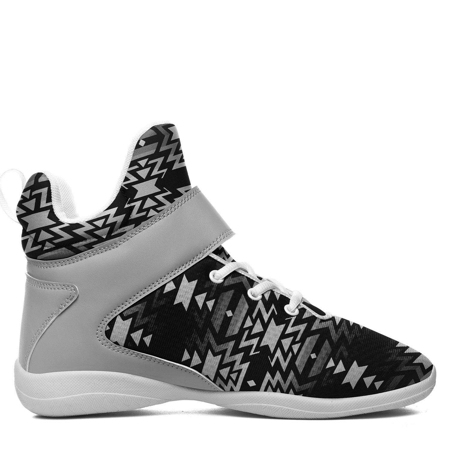 Black Fire Black and White Ipottaa Basketball / Sport High Top Shoes - White Sole 49 Dzine 