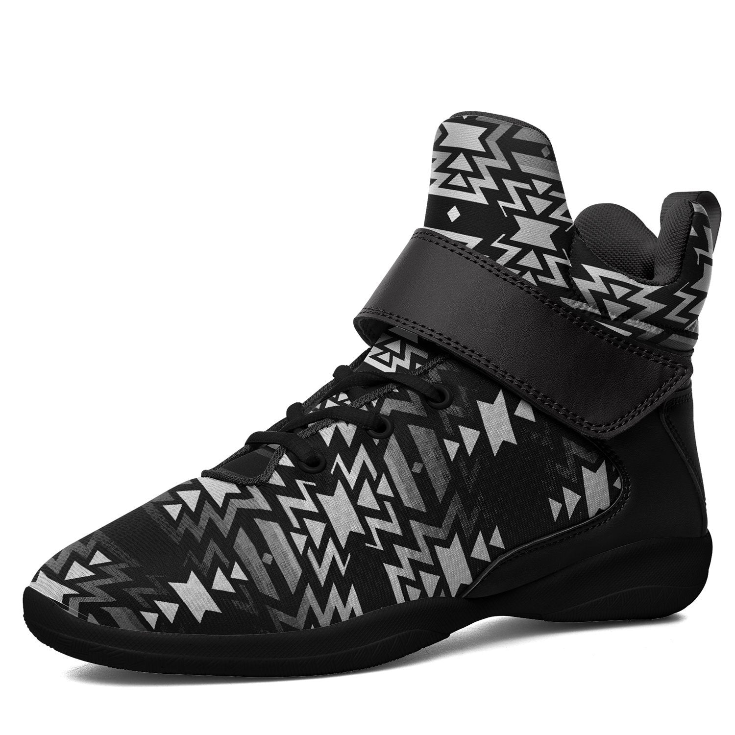 Black Fire Black and White Kid's Ipottaa Basketball / Sport High Top Shoes 49 Dzine US Women 4.5 / US Youth 3.5 / EUR 35 Black Sole with Black Strap 