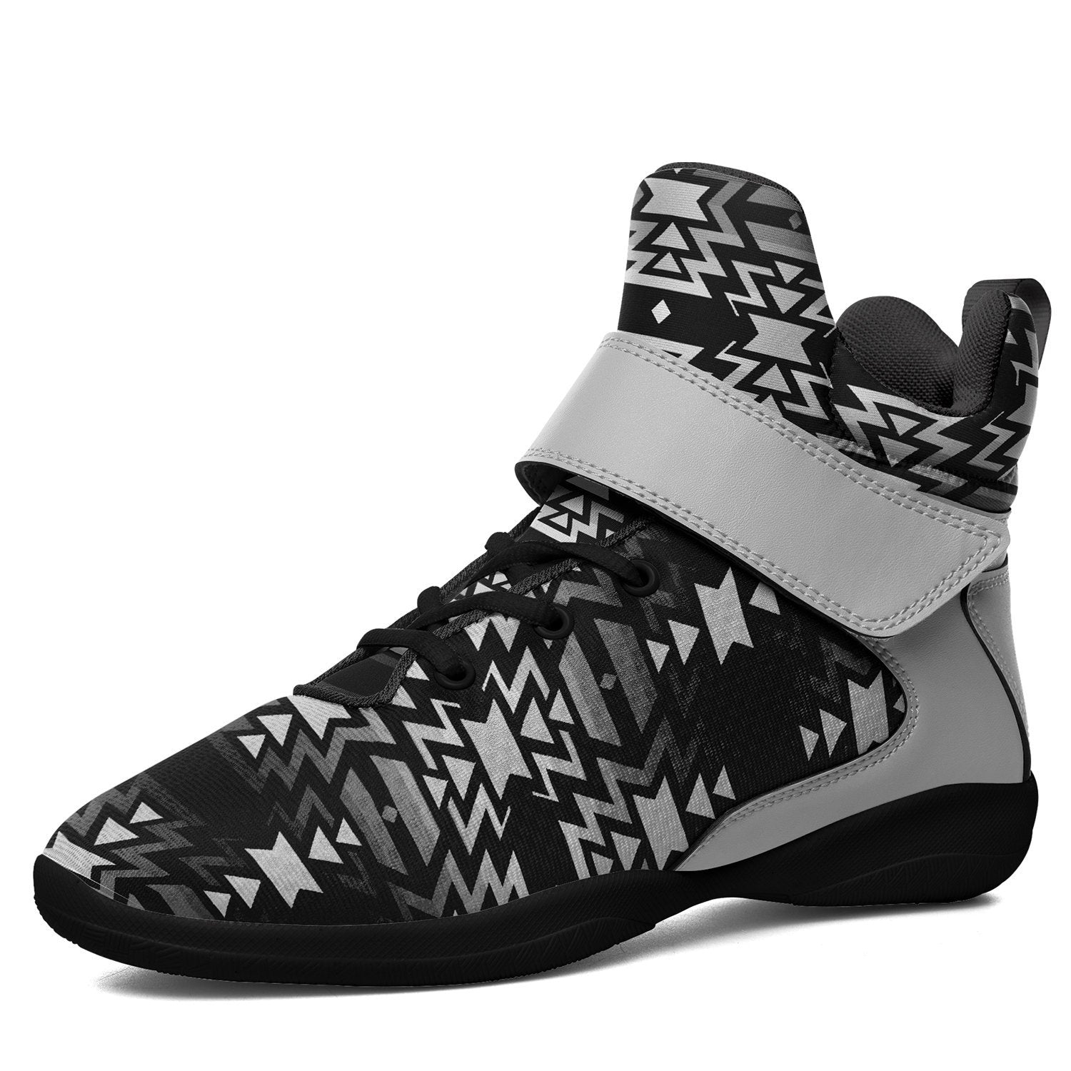 Black Fire Black and White Kid's Ipottaa Basketball / Sport High Top Shoes 49 Dzine US Women 4.5 / US Youth 3.5 / EUR 35 Black Sole with Gray Strap 