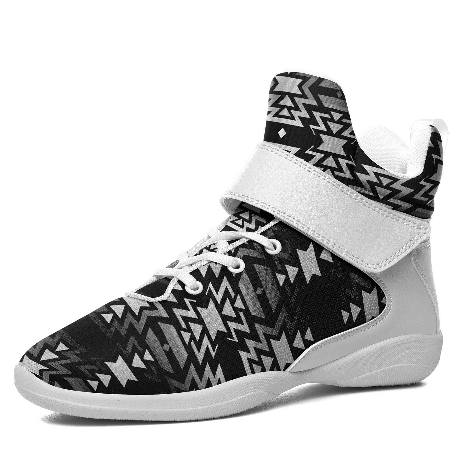 Black Fire Black and White Kid's Ipottaa Basketball / Sport High Top Shoes 49 Dzine US Women 4.5 / US Youth 3.5 / EUR 35 White Sole with White Strap 