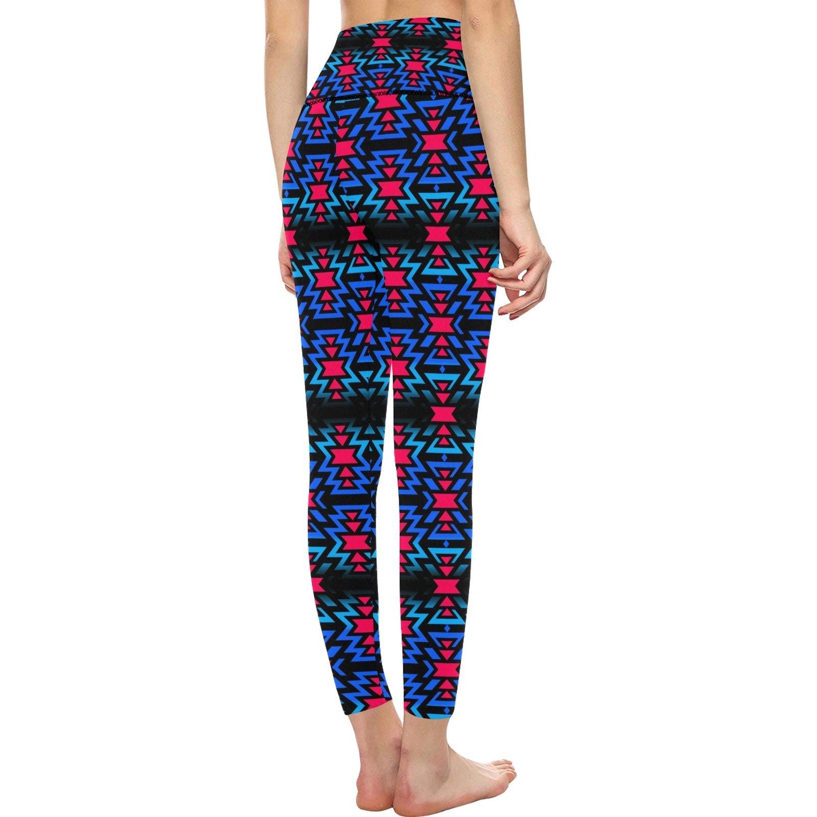 Black Fire Dragonfly All Over Print High-Waisted Leggings (Model L36) High-Waisted Leggings (L36) e-joyer 