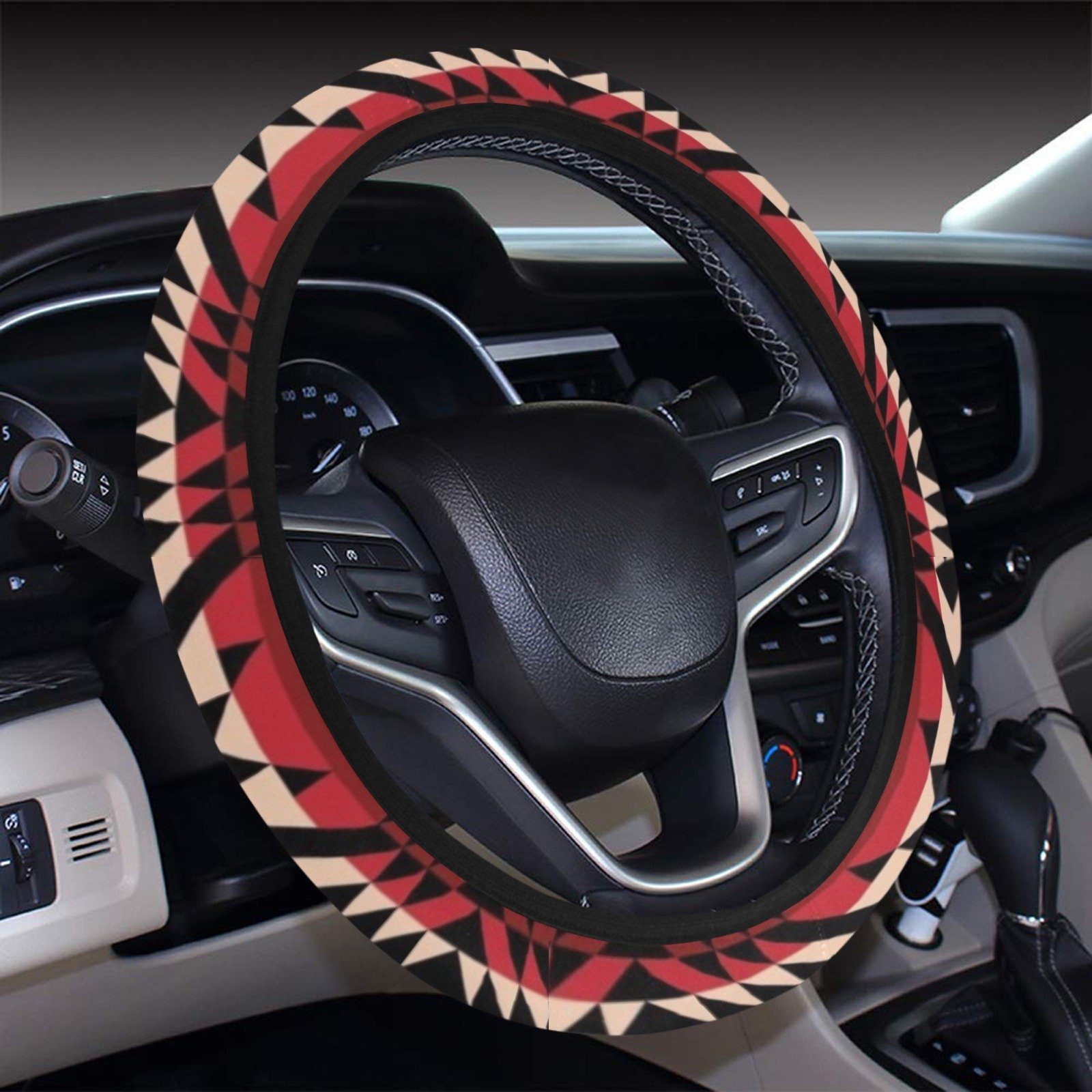 Black Rose Steering Wheel Cover with Elastic Edge Steering Wheel Cover with Elastic Edge e-joyer 