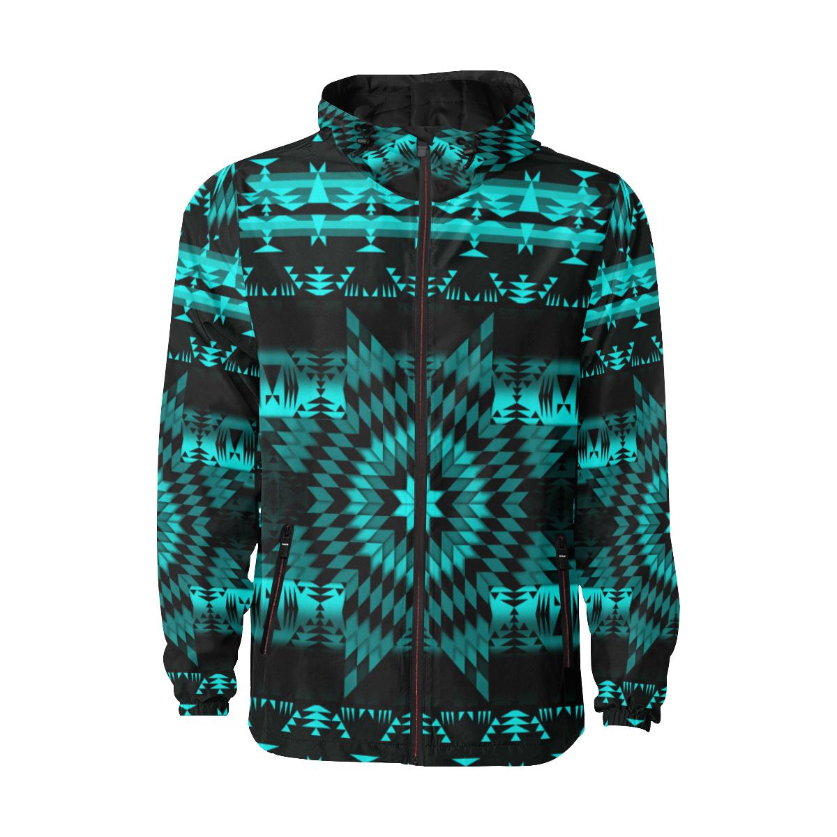 Black Sky Star Unisex Quilted Coat All Over Print Quilted Windbreaker for Men (H35) e-joyer 