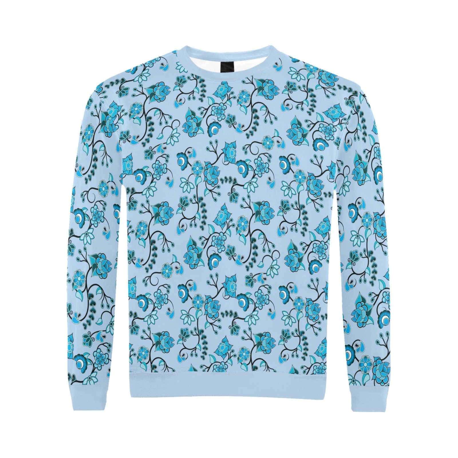 Blue Floral Amour All Over Print Crewneck Sweatshirt for Men (Model H18) shirt e-joyer 