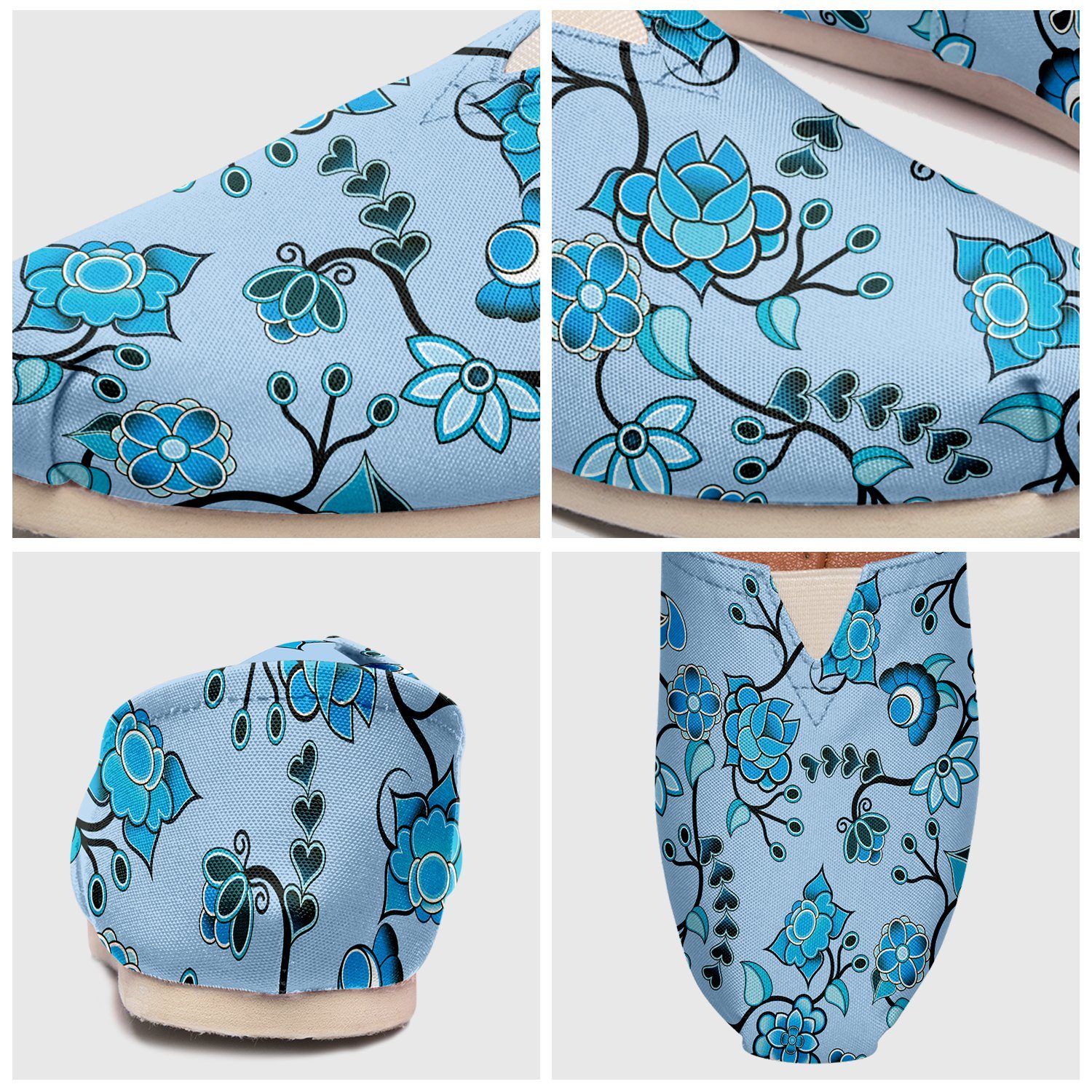 Blue Floral Amour Casual Unisex Slip On Shoe Herman 