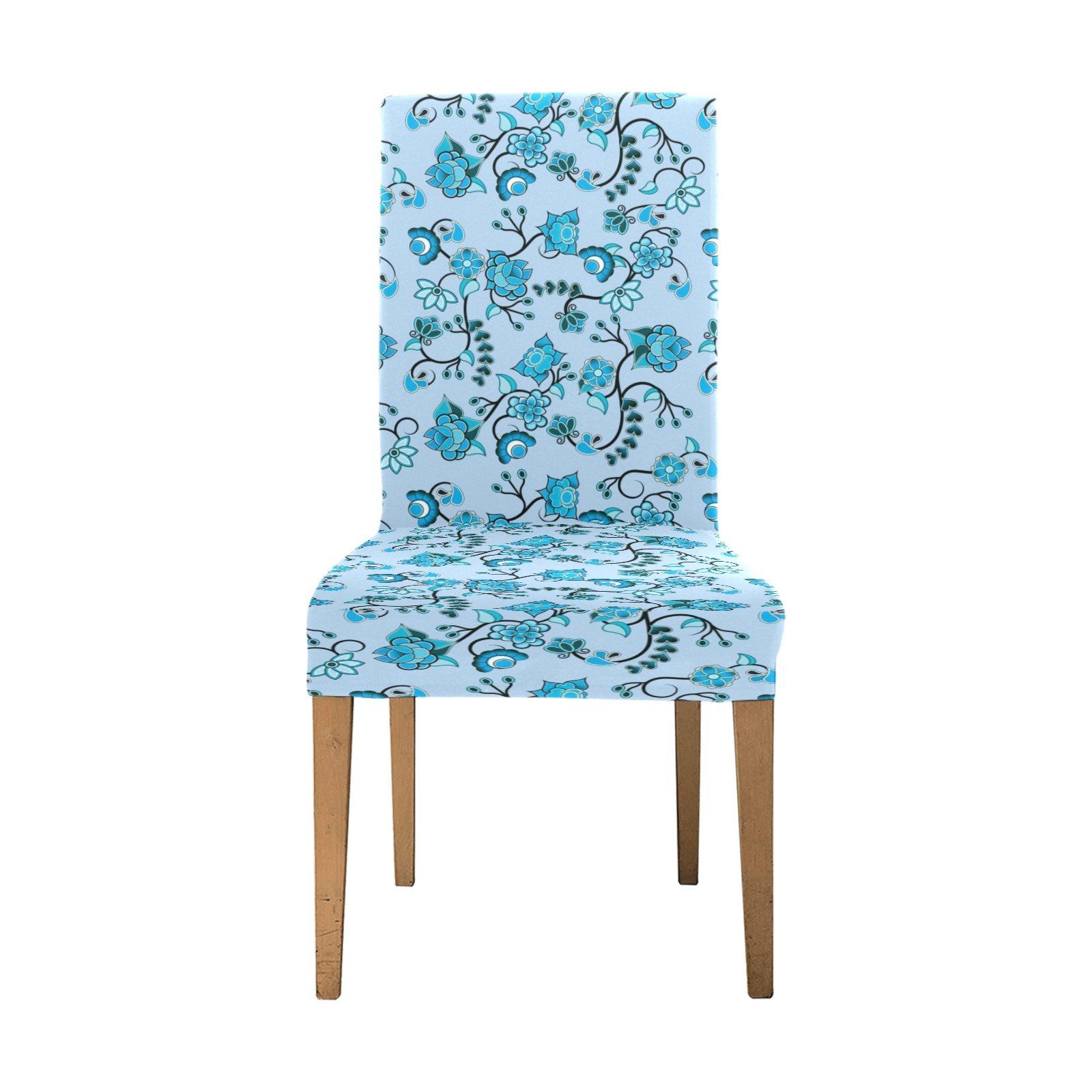 Blue Floral Amour Chair Cover (Pack of 4) Chair Cover (Pack of 4) e-joyer 