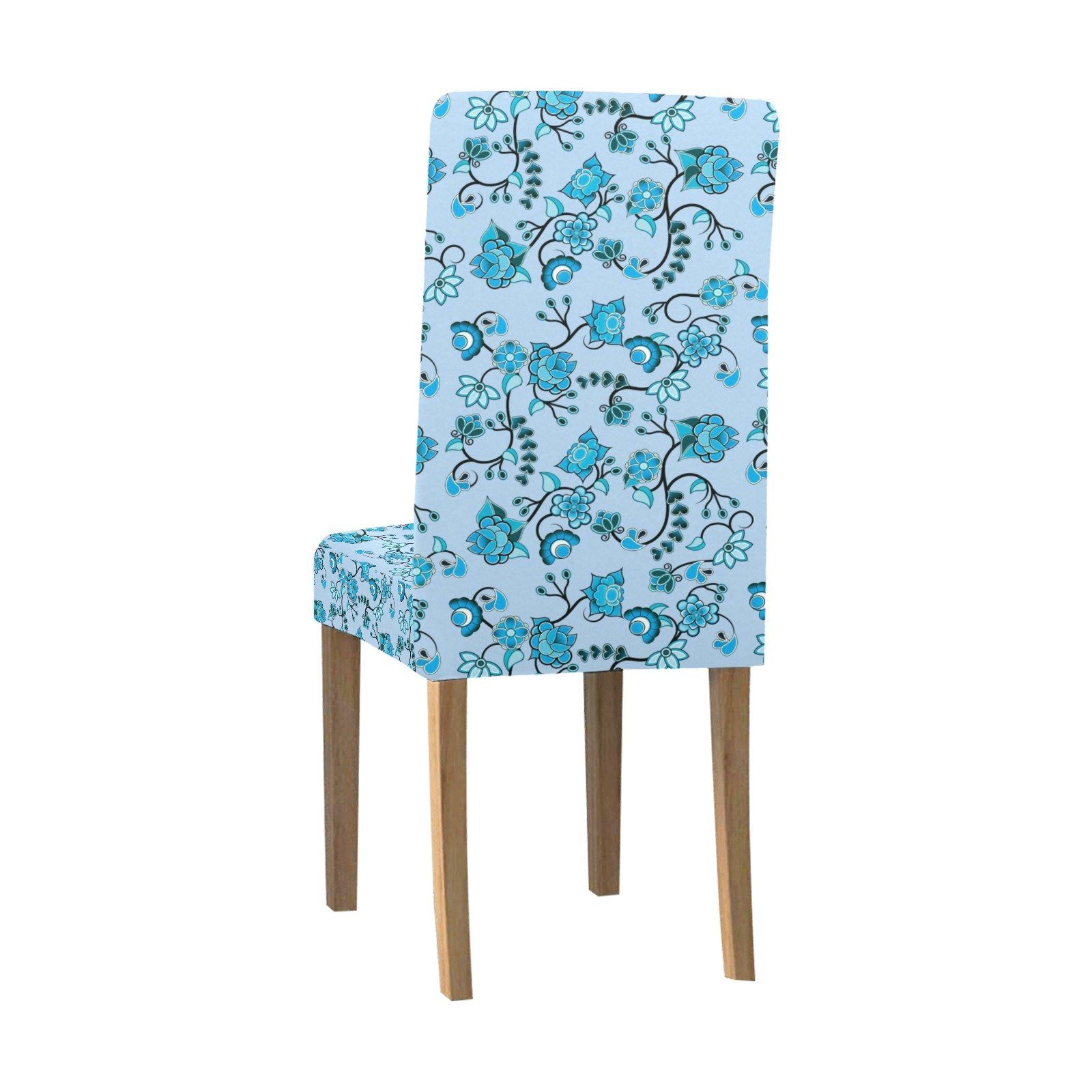 Blue Floral Amour Chair Cover (Pack of 6) Chair Cover (Pack of 6) e-joyer 