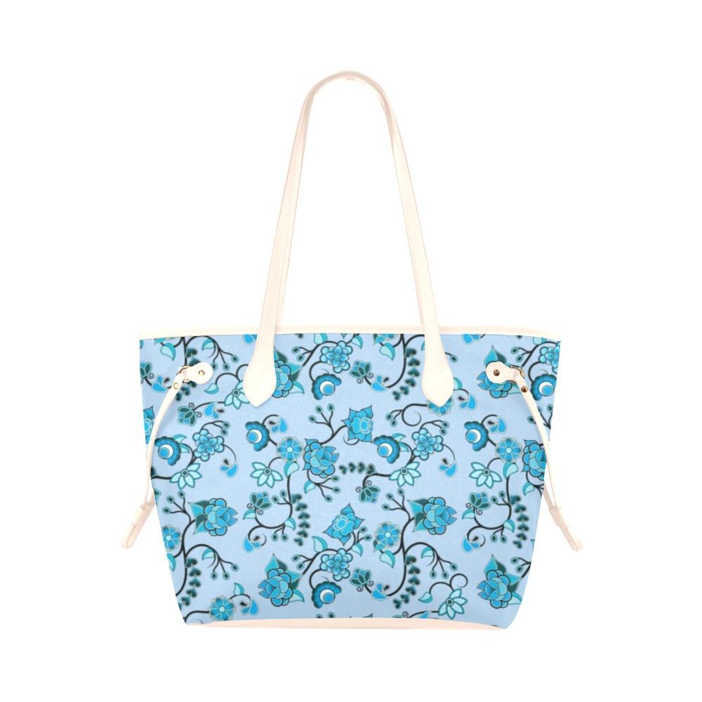 Blue Floral Amour Clover Canvas Tote Bag (Model 1661) Clover Canvas Tote Bag (1661) e-joyer 