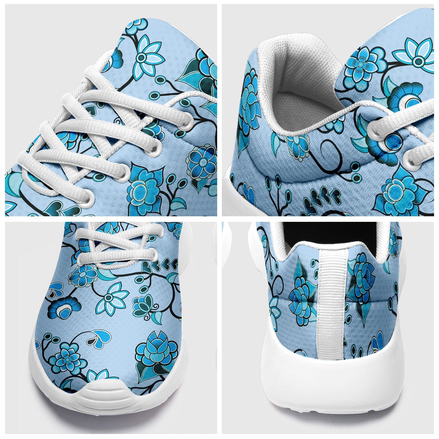 Blue Floral Amour Ikkaayi Sport Sneakers ikkaayi Herman 