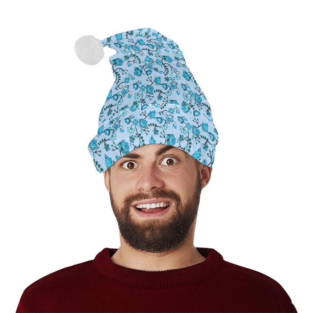 Blue Floral Amour Santa Hat Santa Hat e-joyer 