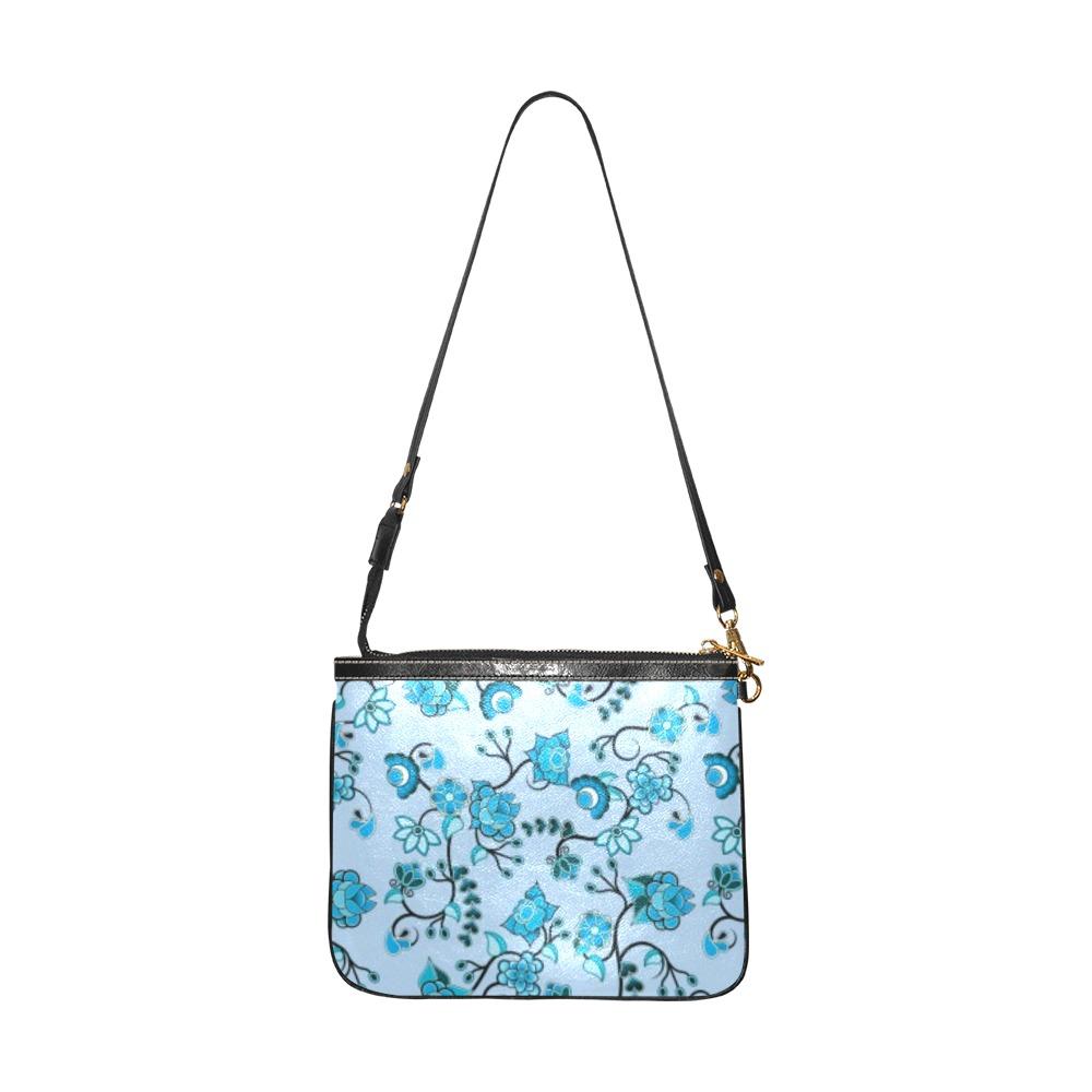 Blue Floral Amour Small Shoulder Bag (Model 1710) Small Shoulder Bag (1710) e-joyer 