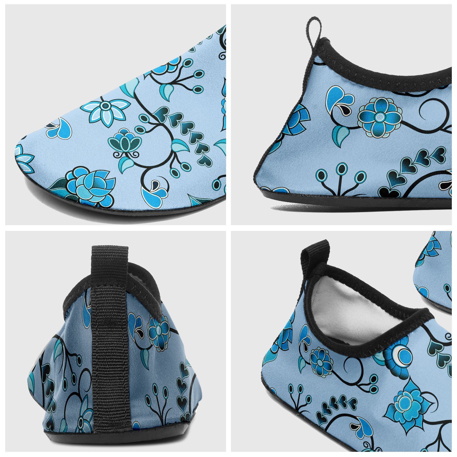 Blue Floral Amour Sockamoccs Slip On Shoes Herman 