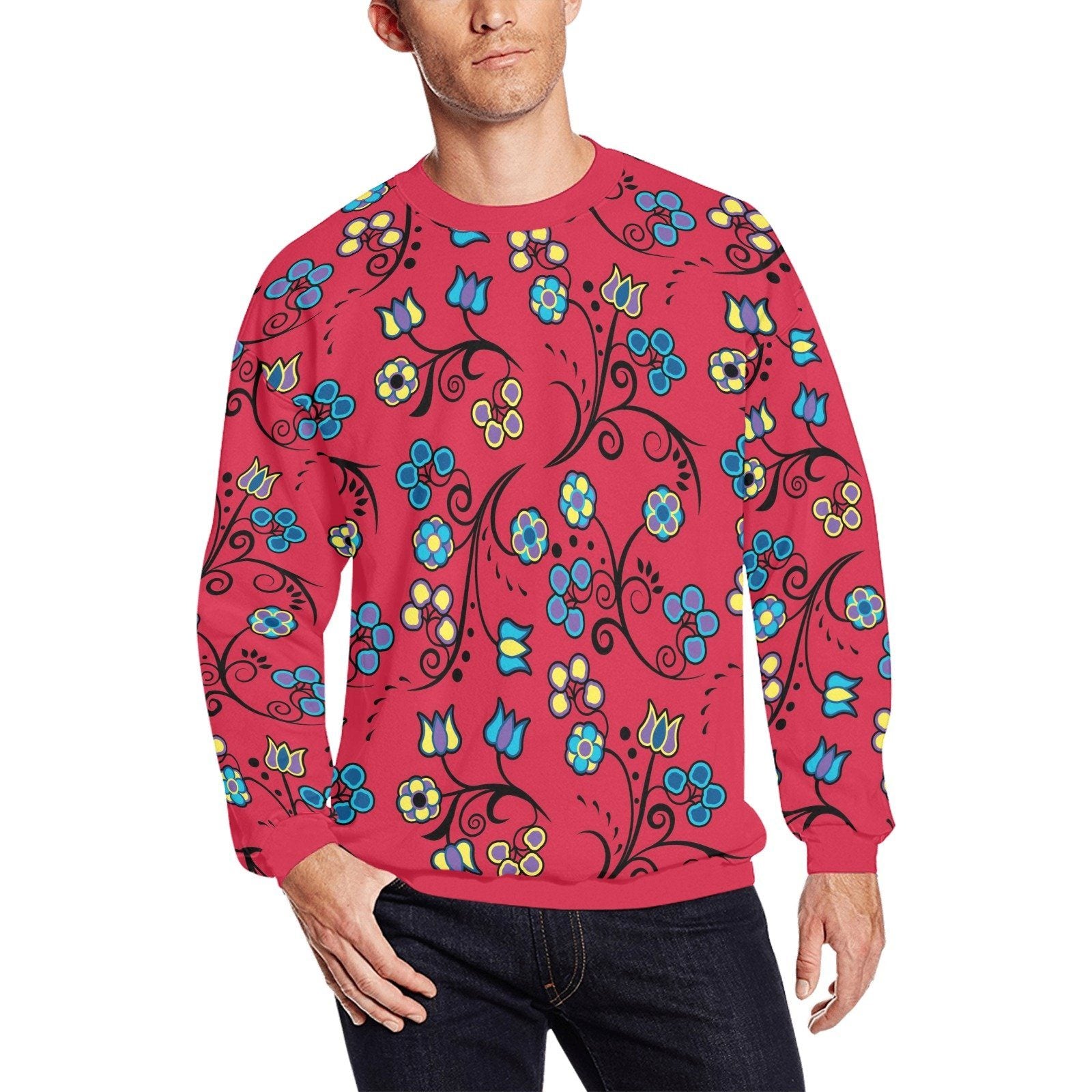 Blue Trio Cardinal All Over Print Crewneck Sweatshirt for Men (Model H18) shirt e-joyer 