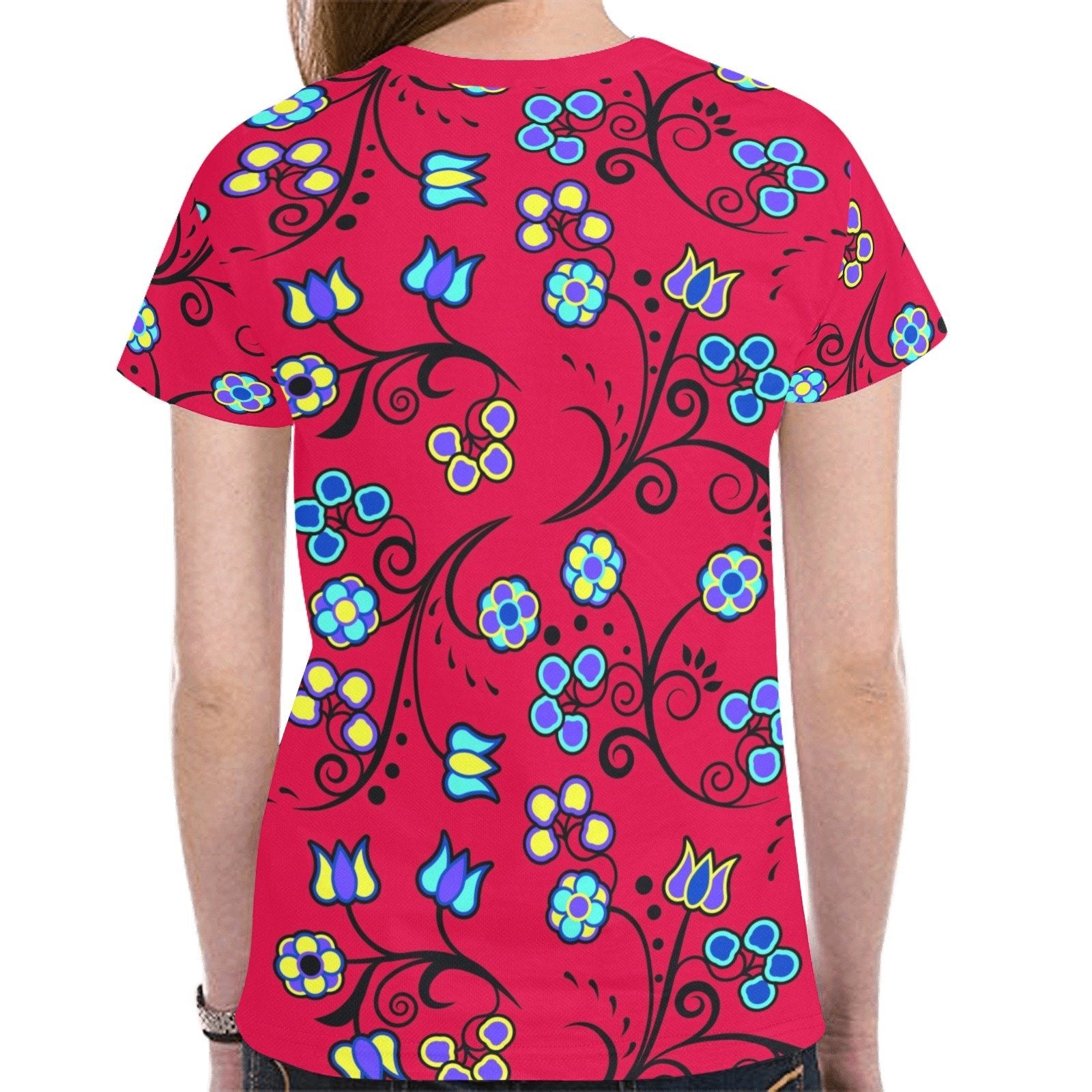 Blue Trio Cardinal New All Over Print T-shirt for Women (Model T45) tshirt e-joyer 