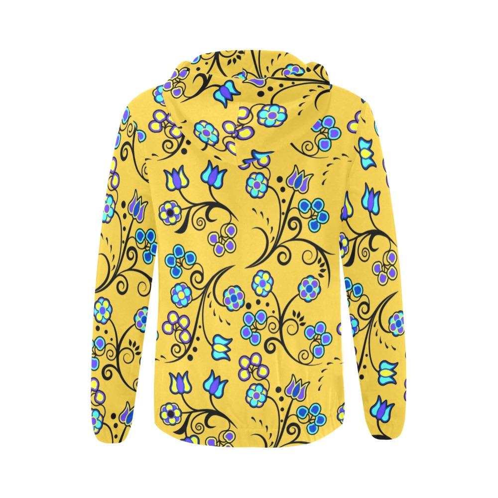Blue Trio Tuscan All Over Print Full Zip Hoodie for Women (Model H14) hoodie e-joyer 