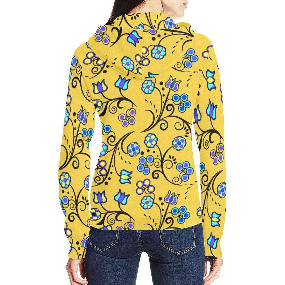 Blue Trio Tuscan All Over Print Full Zip Hoodie for Women (Model H14) hoodie e-joyer 