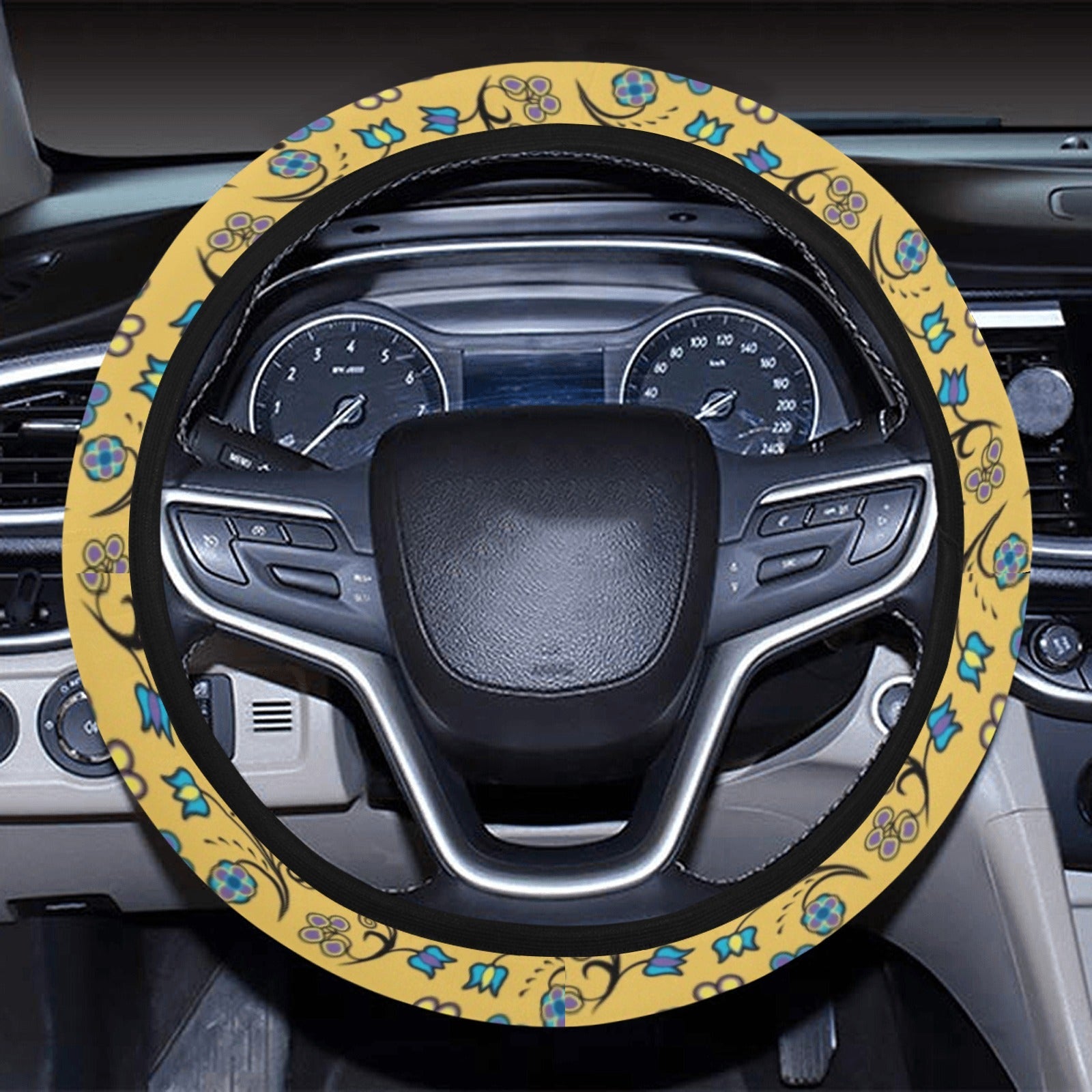 Blue Trio Tuscan Steering Wheel Cover with Elastic Edge Steering Wheel Cover with Elastic Edge e-joyer 
