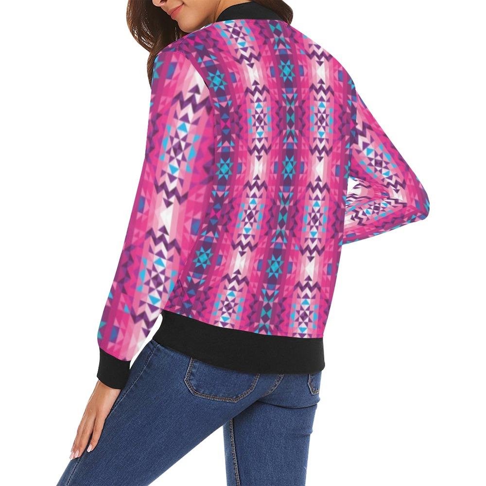 Bright Wave All Over Print Bomber Jacket for Women (Model H19) All Over Print Bomber Jacket for Women (H19) e-joyer 